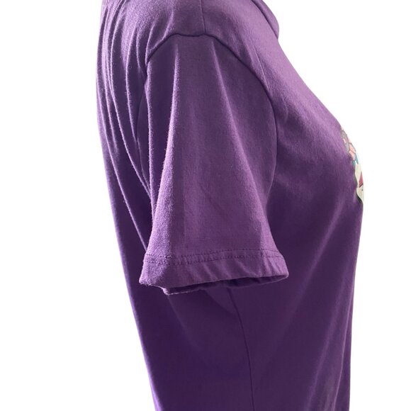 Bobbie Brooks Purple Sugar Skull Shirt, Size M, colorful skull tee, Halloween - Picture 5 of 8